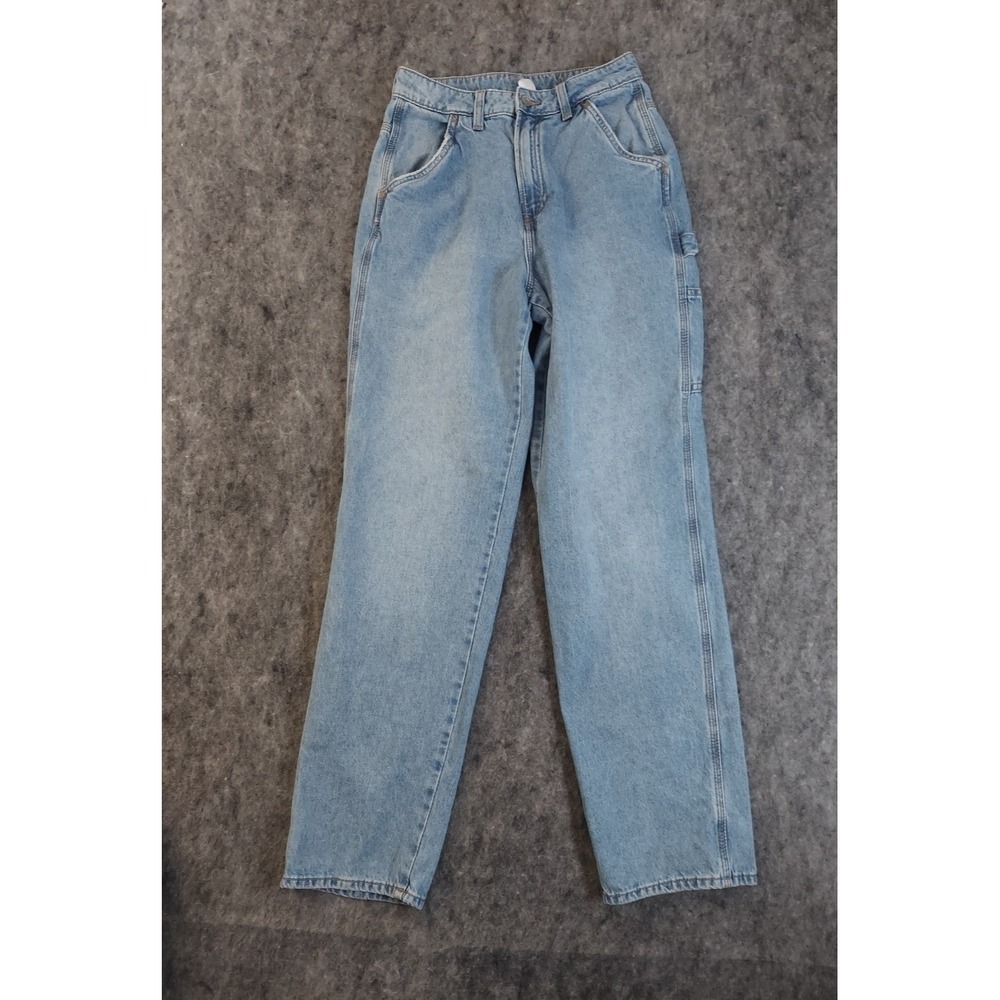 H&M Divided Cargo Jeans Womens 4 Blue Pockets Hammer Loop Denim Light Wash